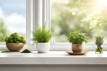 plant in the window, generative ai 