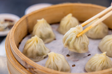 Chinese food xiao long bao steamed soup dumpling bun