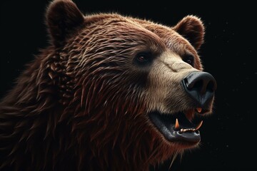 Fototapeta na wymiar Illustration of a powerful brown bear design. Generative AI