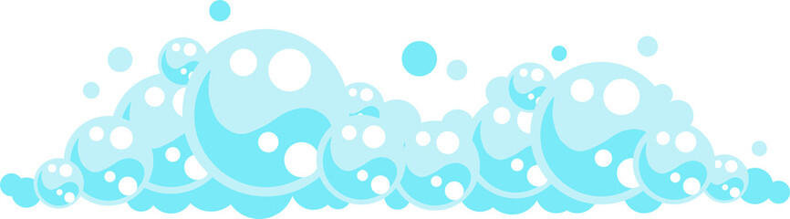 Soap foam bubbles. Cartoon bath suds of shampoo. - obrazy, fototapety, plakaty