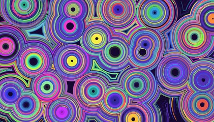 Fototapeta na wymiar Abstract Geometric Fractal Colorful Pattern Bright Retro Texture Background