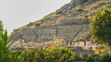 The excursion at ruins of ancient city of Philippi place Kavala Greece, Macedonian museum and theater