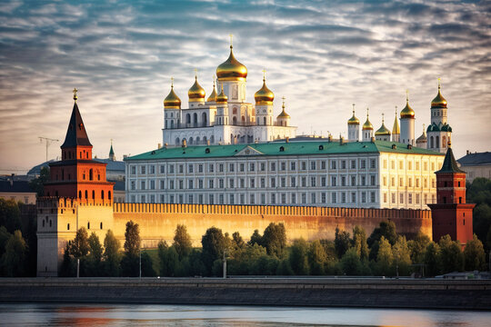 Photograph of impressive Kremlin - generative AI