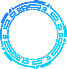 HUD futuristic element. Abstract optical neon aim. Circle geometric shape for virtual interface and games. Camera viewfinder for sniper weapon.