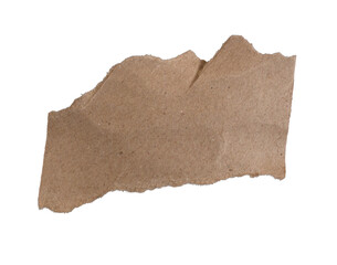 Ripped cardboard on transparent background. Paper piece png.