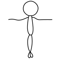 Cute stickman cartoon icon Warming Gesture