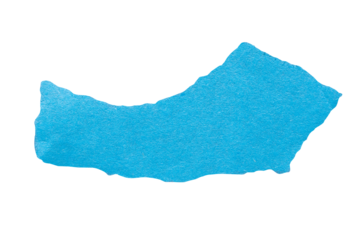 Ripped blue paper piece on transparent background. Png paper.