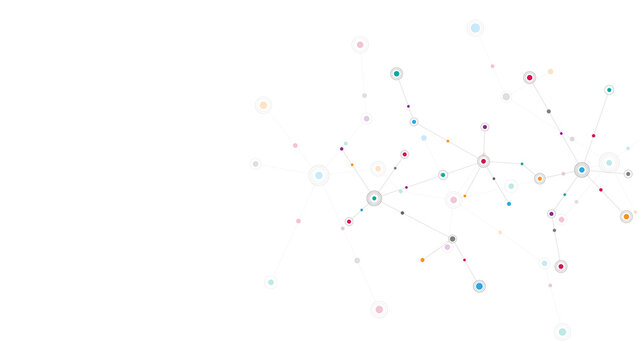 Science and technology concept with molecules. Illustration of minimalistic design