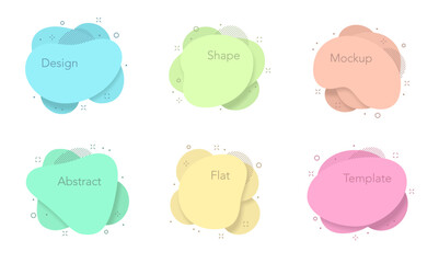 Set of colorful fluid shapes. Template shapes on white. Vector illustration