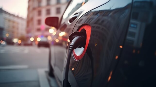 electric car charging the battery, generative ai