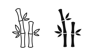Bamboo plant silhouettes. Bamboo vector icon set. Bamboo symbols. EPS 10 - obrazy, fototapety, plakaty