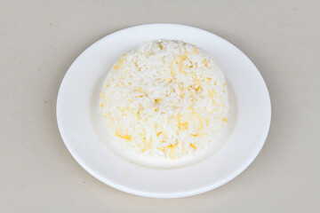 Traditional delicious Turkish food; Turkish style rice pilaf (Turkish name; Arpa sehriyeli. tavuk, kuru fasulyeli, pirinc pilavi)