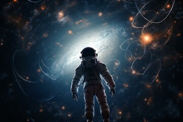 Illustration of lucid dreaming in outer space. Generative AI