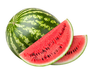Watermelon isolated on white background, full depth of field