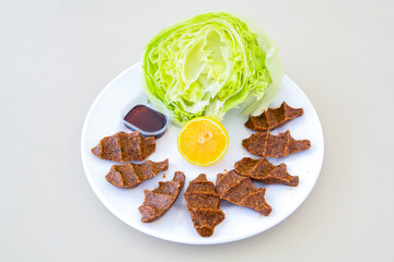 Steak a la turca or chee kofta ( Cig Kofte )  - Turkish Food.