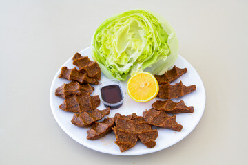 Steak a la turca or chee kofta ( Cig Kofte )  - Turkish Food.