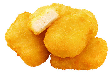 Nugget isolated on white background, full depth of field