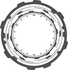 HUD tech circle for digital technology games design. Graphic element for cyber interface. Round ui frame. Circular abstract icon.