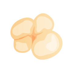 Fast food crunchy popcorn grain and fluffy piece . Street takeaway cafe, cooking, junk food. King size, classic american traditional cartoon snacks meals. Vector for banner, poster, menu, flyer