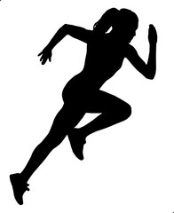 silhouette of a woman running