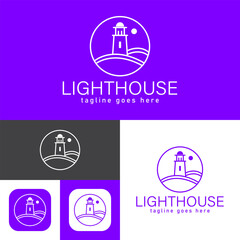 light house logo design.simple Modern abstract vector illustration icon style design.minimal Black and white color.on