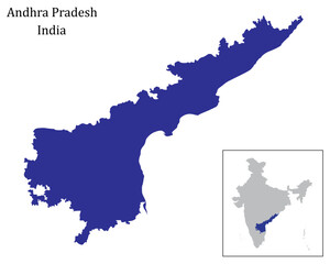Obraz premium Andhra Pradesh Map isolated on the white