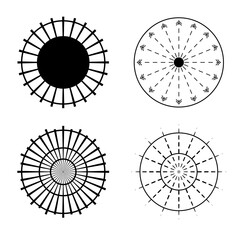 Vector Set of Round Wheels. Geometric Elements.