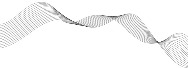 Abstract wave element for design on white background, isolated, illustration, copy space. Curved wavy line, smooth stripe.