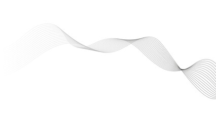 Abstract slim lines on white background, isolated, illustration. Curved wavy line, smooth stripe