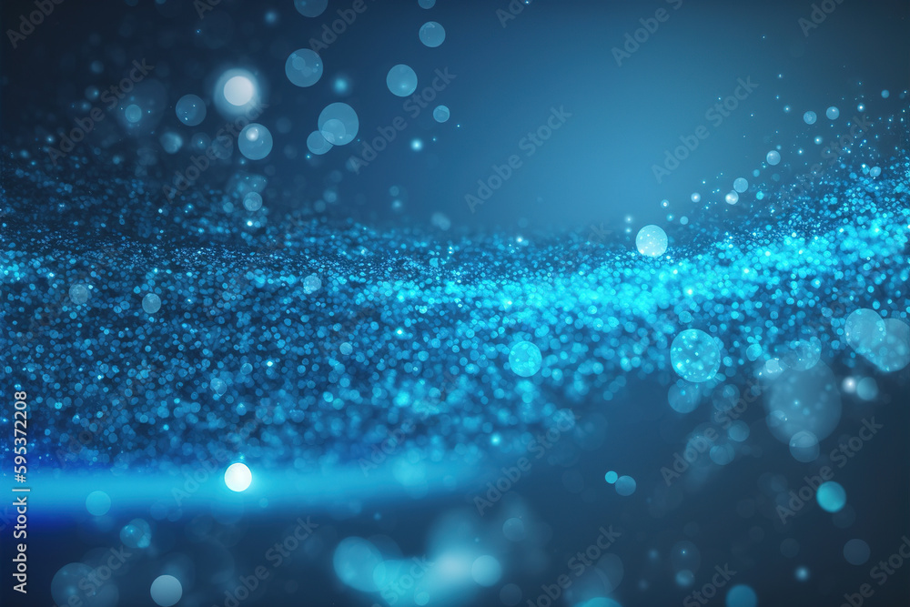 Poster blue technology abstract background with floating 3d particles texture . admirable generative ai ima