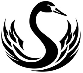 Obraz premium Stylized vector illustration of swan. Generative AI