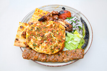 Turkish foods ; Turkish pizza -Lahmacun. Urfa  bol acili lahmacun. Kasarli lahmacun.