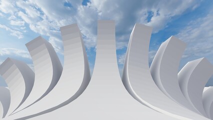 Futuristic architecture background 3d render