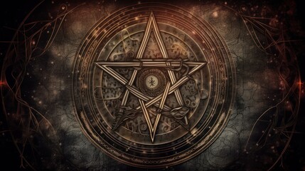Magic wiccan witchcraft symbol with mystical background fantasy concept generative ai