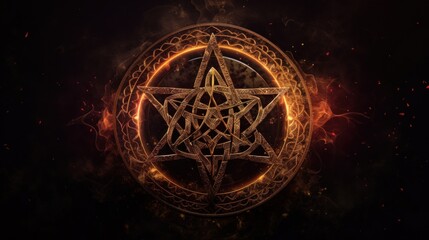 Magic wiccan witchcraft symbol with mystical background fantasy concept generative ai