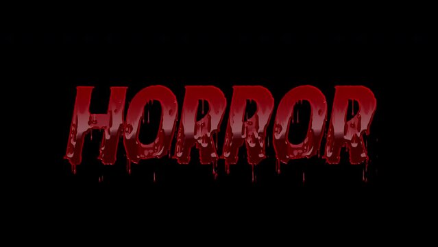 Horror Blood Text Tltle Animation Text, Alpha Channel