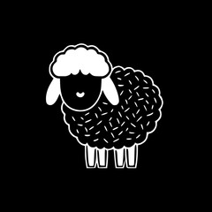 Sheep - Black and White Isolated Icon - Vector illustration