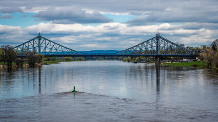 Blue Wonder is the unofficial name of the Loschwitz Bridge, one of the bridges crossing the Elbe in Dresden