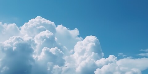 Blue sky background with clouds, generative ai