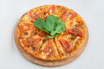 Delicious mixed pizza with rich content. Menu concept of choice and diversity. Karisik pizza