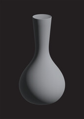 white vase on black background 3D