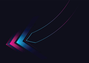 Abstract modern hight speed light arrow line technology effect on black background vector illustration.