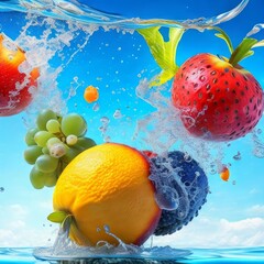 fruit in splash