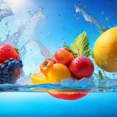 fruit in splash