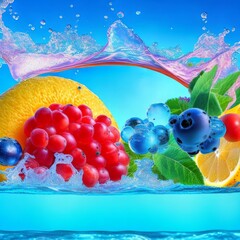 fresh berries in water