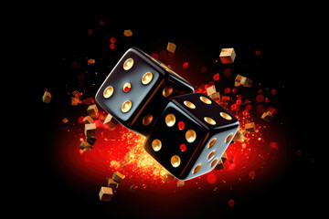 Obraz premium Gambling element, poker chips and cards. Casino. Generative AI