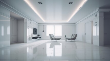 Minimalism interior design room with beautiful lightning generative ai