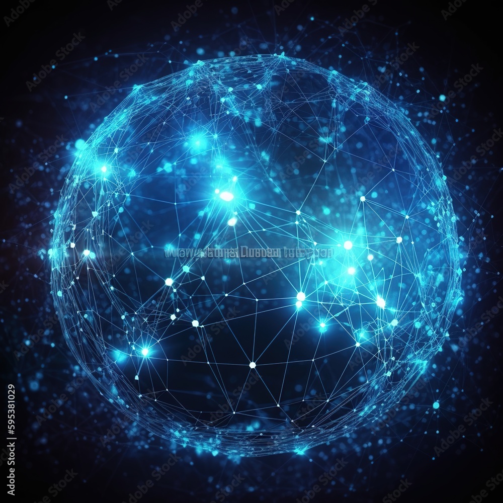 Poster global business point and line composition concept on a world map. internet technology on a global s