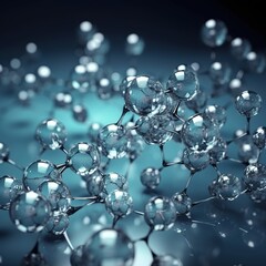 Science background with molecules and atoms. generative ai