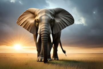 Fototapeta na wymiar elephant in a desert